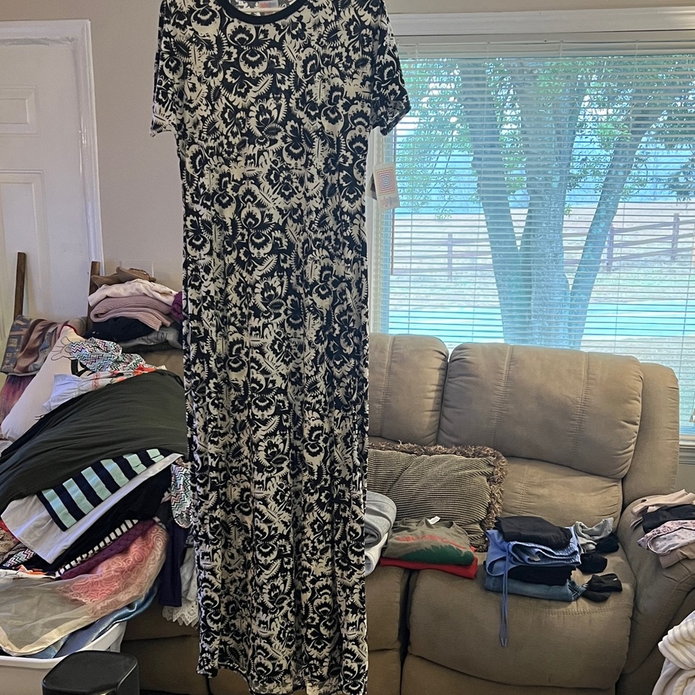 LuLaRoe Black and White Maxi Dress